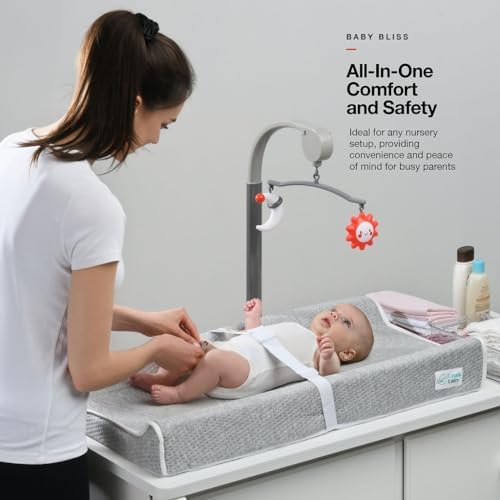 Lovely Kiddos changing pad showing contoured edges and safety strap