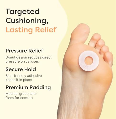 ZenToes water resistant callus protectors applied to the side of a heel for friction protection.