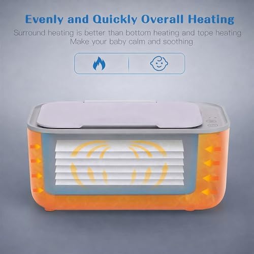 White baby wipe warmer for diapering and nursery use