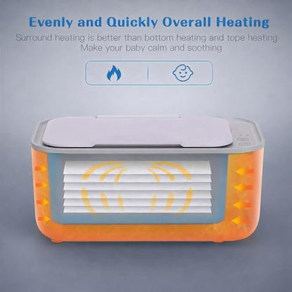White baby wipe warmer for diapering and nursery use