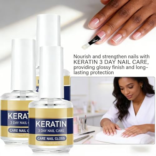 Detailed view of the keratin nail serum label and ingredients