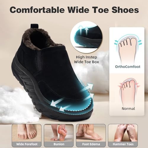 Side view of OrthoComfoot orthopedic loafers showing arch support contour and leather finish.