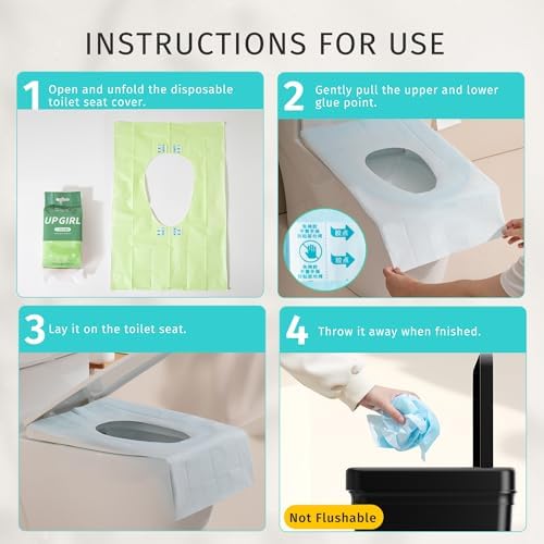 Sticker free travel accessories for public restrooms and airplane use