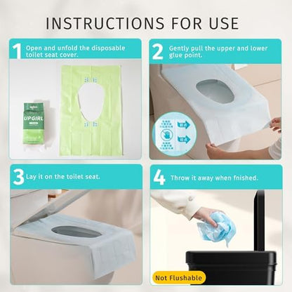 Sticker free travel accessories for public restrooms and airplane use