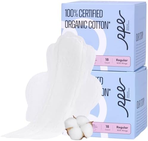 Rpe Life organic cotton cover pads front view for menstrual protection.