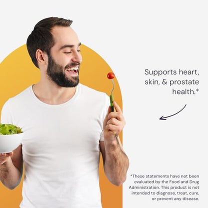 Healthy Origins imported USA lycopene supplement side view showing full carotenoid spectrum.