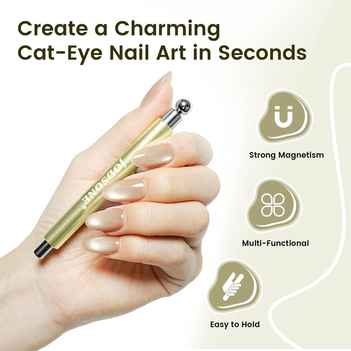 Using Jodsone cylinder magnet for cat eye gel nail effect