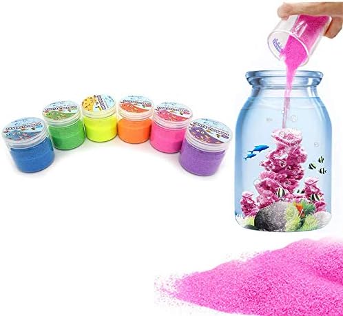 Julan colored sand jars arranged in a row