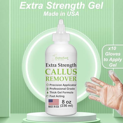 Extra strength foot callus removal gel with precision applicator tip.