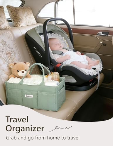 Dadadeer nursery storage basket being carried by handles