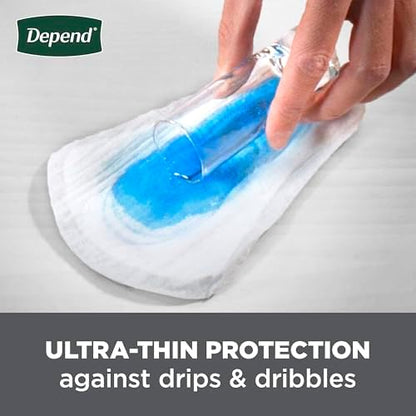 Individual grey pocket-sized pouch for discreet disposal of Depend pads.
