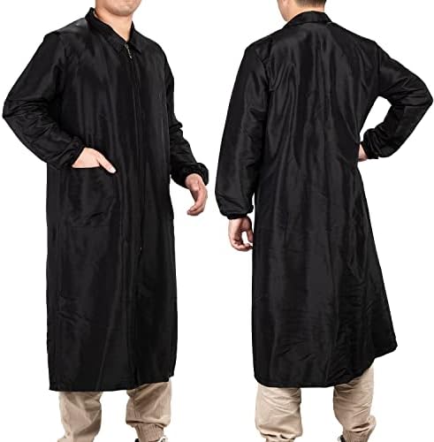Unisex anti-static pet groomer smock zipper detail
