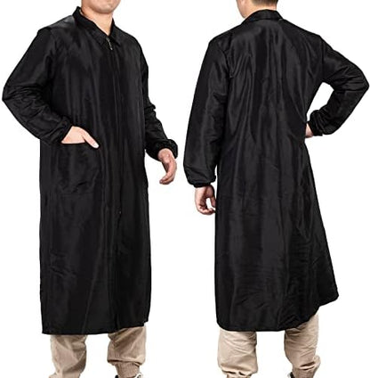 Unisex anti-static pet groomer smock zipper detail