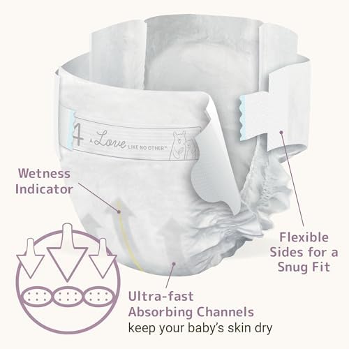 Side profile of Bambo Nature Dream diapers highlighting the soft latex-free leg cuffs for advanced leak protection.