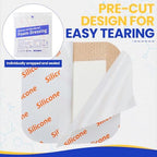 Tenkaiwick waterproof wound dressing being applied to clean skin showing the flexible adhesive border.
