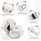 Side profile of baby wearing noise cancelling earmuffs