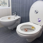 Educational potty training aid for boys in bathroom