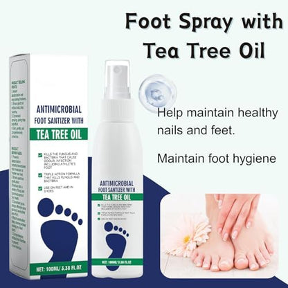 Fast drying shoe and sock deodorizer spray being applied to athletic footwear