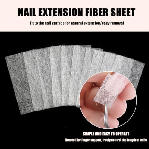 Fiberglass nail extension wrap application on natural nails