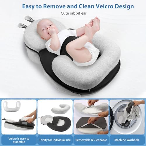 Joehea infant nest showing safety straps and memory foam pad