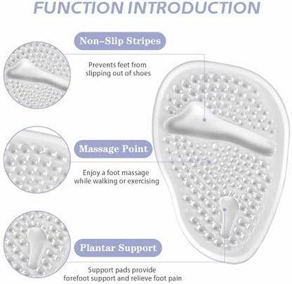 Six piece set of LeaOcaao silicone metatarsal pads and heel grips.