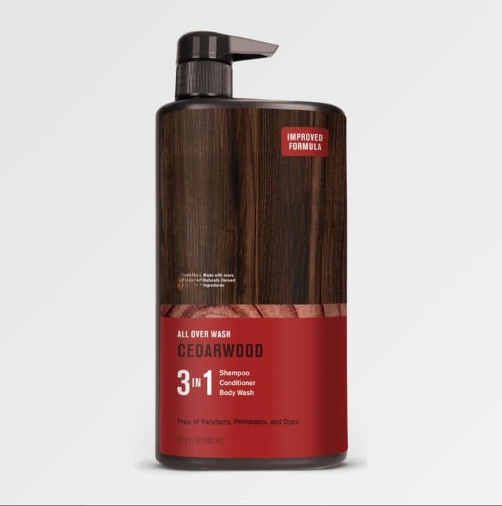 Every Man Jack Men's Hydrating 3 in 1 Cedarwood bottle front view for premium grooming