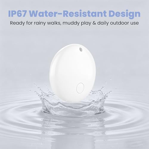 Innvello MFi certified tracking tag showing the replaceable coin cell battery compartment