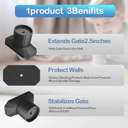 Black pressure mounted safety gate extension kit pack of four