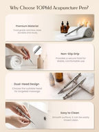 Rose gold reflexology massage tool set with textured handle detail