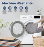 Made4Pets washable dog bed being placed into a home washing machine