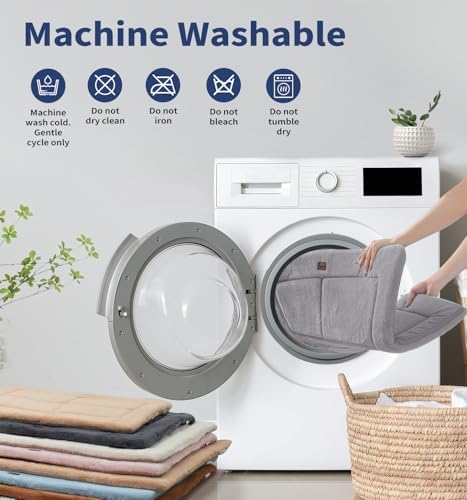 Made4Pets washable dog bed being placed into a home washing machine