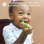 Olababy toxin free baby training spoon showing the flexible leaf tip bending