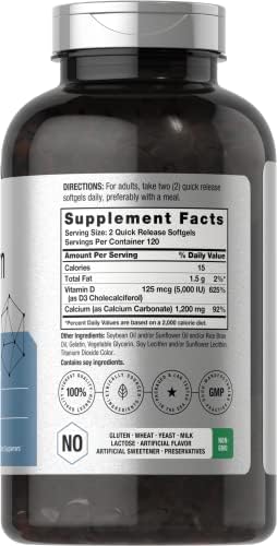 Horbäach Calcium supplement bottle label nutritional information