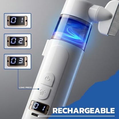 Close up of narrow teeth on a plastic lice detection tool