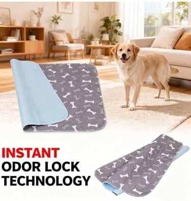 Non-slip silicone dot backing on reusable dog mat