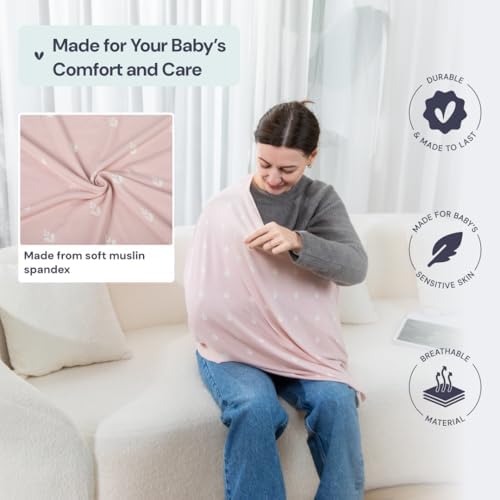 Multi-use nursing poncho used as a high chair cover