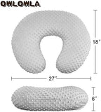 High quality minky fabric detail of Owlowla black nursing pillow slipcover