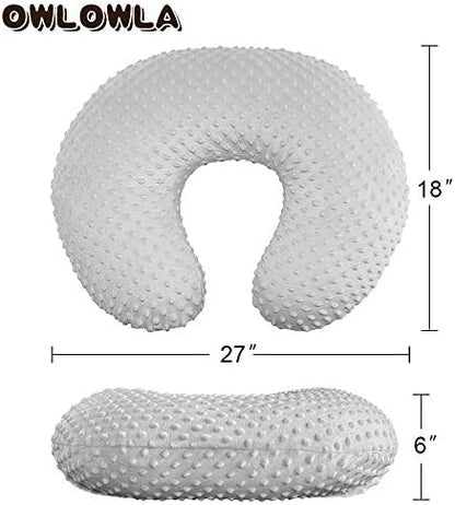 High quality minky fabric detail of Owlowla black nursing pillow slipcover