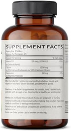 Futurebiotics Calcium 1200 mg bottle label showing supplement facts and serving size