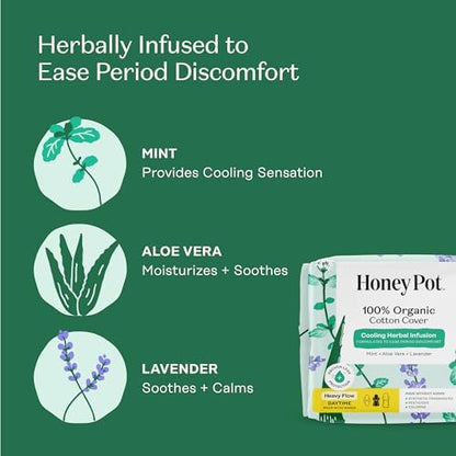 The Honey Pot Company heavy flow daytime pads with cooling essential oils infusion