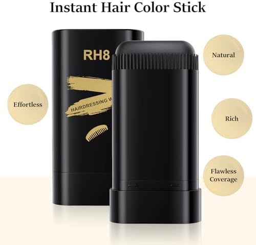 Hair color stick with built-in comb applicator