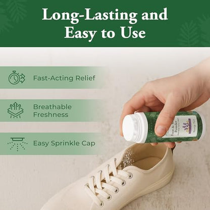 Foot Sense 5 Ounce bottle showing ingredients and usage directions