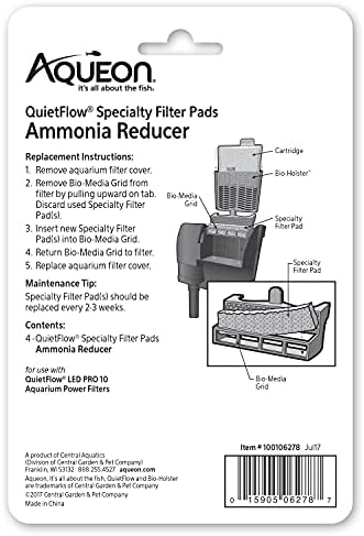 Four count pack of Aqueon ammonia reducer filter media