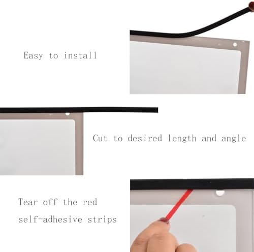 Silicone Edge Trim Self-Adhesive U Channel Silicone Edge Trim Edge Protector for Sheet Metal (Black, Fit 1/4" - L 10') - Image 5