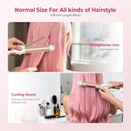 UMIGA travel dual voltage curling iron displaying the digital temperature control screen.