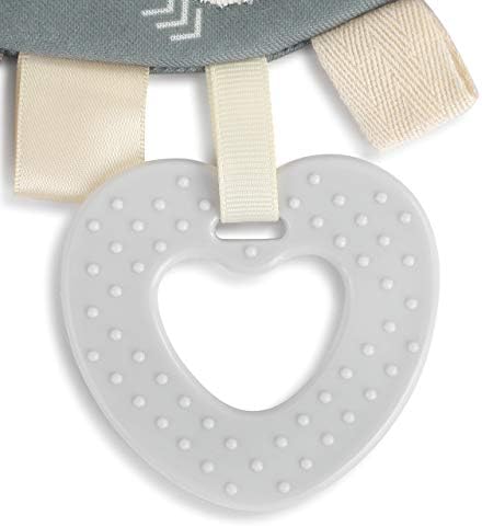 Demdaco activity bib showing 3D plush tail and soft cotton construction