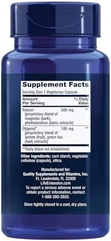 Life Extension Cortisol Stress Balance bottle showing Relora and Lychee Extract ingredients
