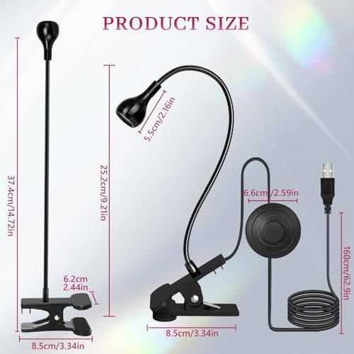 Krofaue flexible gooseneck curing light attached to a table edge with its sturdy clamp
