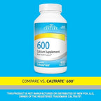 21st Century Calcium carbonate 600 milligram dietary supplement bottle top angle