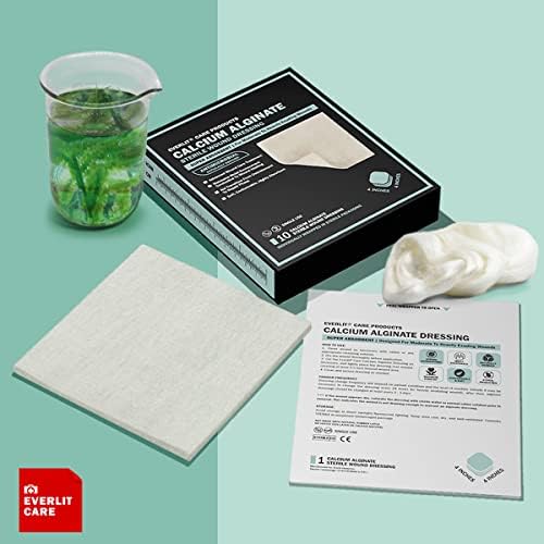 EVERLIT authentic USA imported medical supplies box detailing the premium absorption features for heavy drainage wounds.